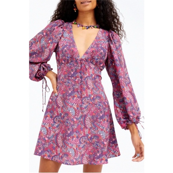 For Love & Lemons Tonya Long Sleeve Mini Dress - Picture 1 of 6